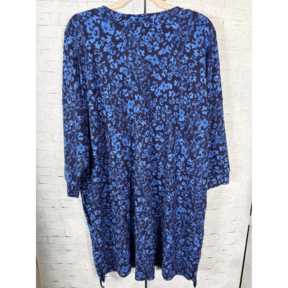Simply Vera Vera Wang Dress Shirt Floral V-Neck Knit Pockets Long Sleeve Plus Sz - Picture 6 of 12